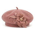 UancNer™ Dusty Rose Pearl Flower Beret