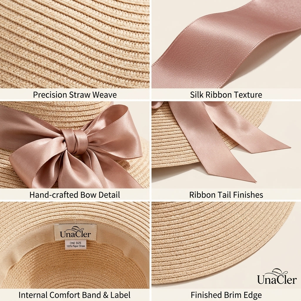 UancNer™ Blush Ribbon Floppy Sun Hat